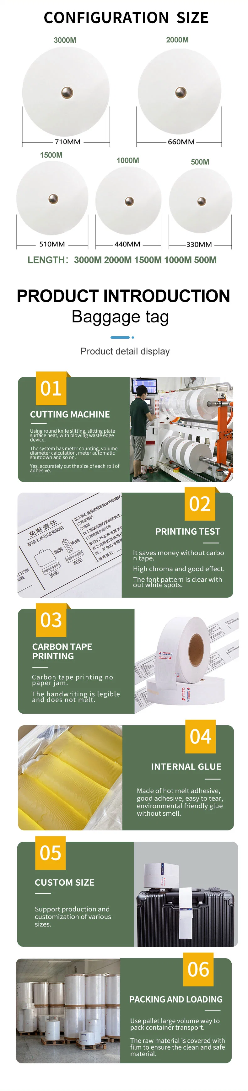 RFID Aviation Airport Special Top Direct Thermal Paper Self-Adhesive Baggage Tag Label Packaging Raw Materials Paper