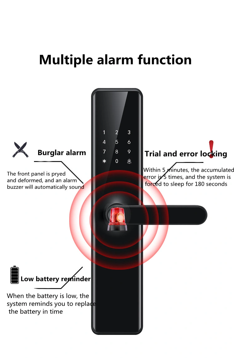 Automatic Biometric Lock RFID IC Card WiFi APP Combination Home Security Tuya Fingerprint Smart Door Lock